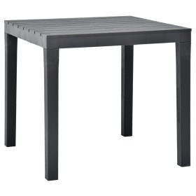 Mesa de jardín de plástico gris antracita 78x78x72