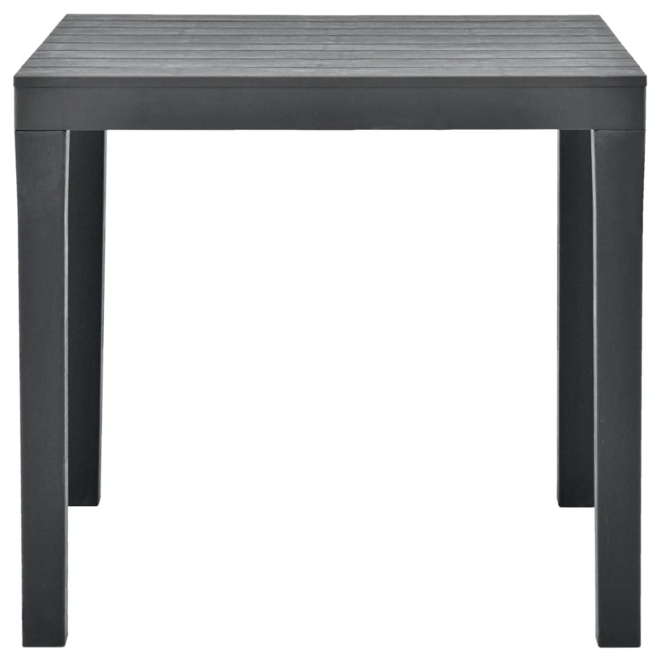 Mesa de jardín de plástico gris antracita 78x78x72