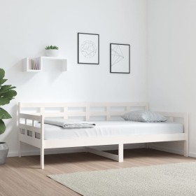 Sofá cama madera maciza de pino blanco 90x190