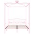 Estructura de cama con dosel metal rosa 160x200