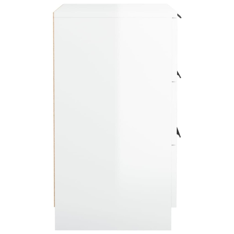 Mesitas de noche 2 uds color blanco brillante 40x36x65