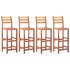 Sillas de cocina 4 unidades madera maciza de