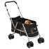 Cochecito para perros plegable tela lino negro 100x49x96
