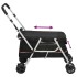 Cochecito para perros plegable tela lino negro 100x49x96