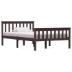 Estructura de cama madera maciza pino marrón oscuro 120x200 cm