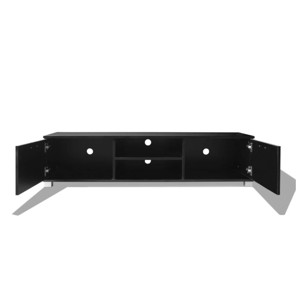 Mueble de TV negro brillo 140x40,5x35