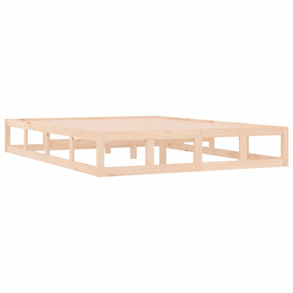 Estructura de cama de madera maciza 140x200