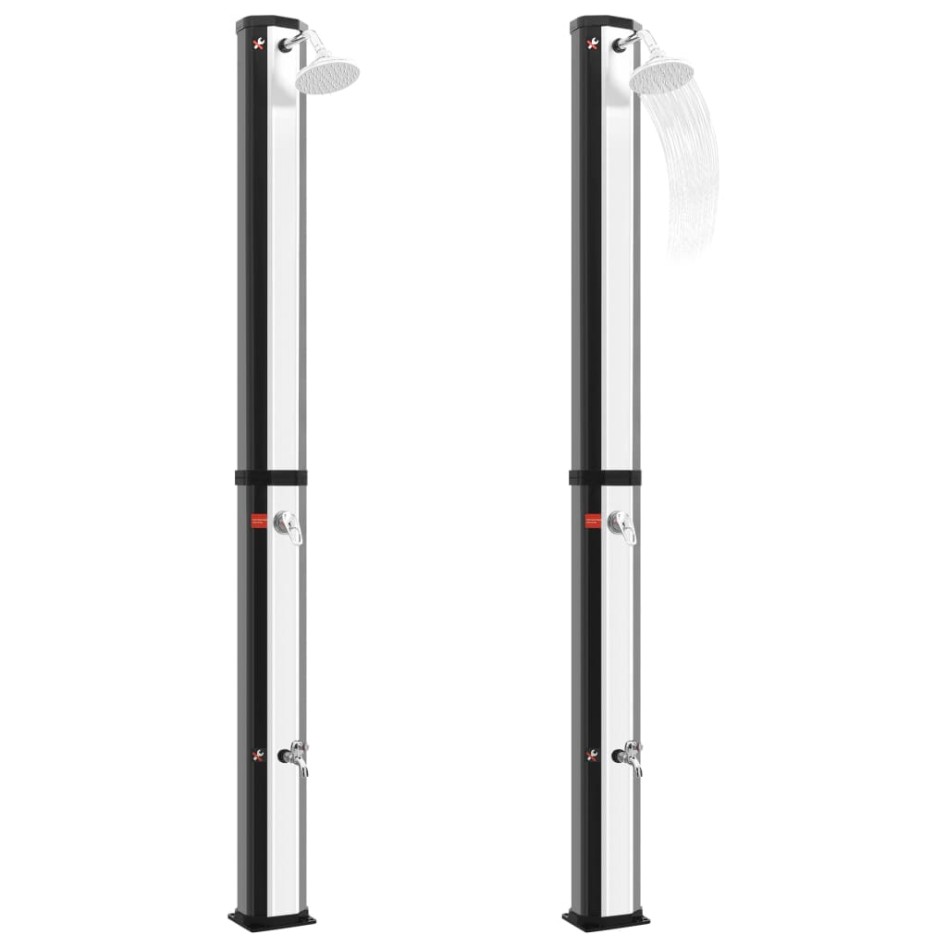 Ducha solar exterior con rociador y grifo 35