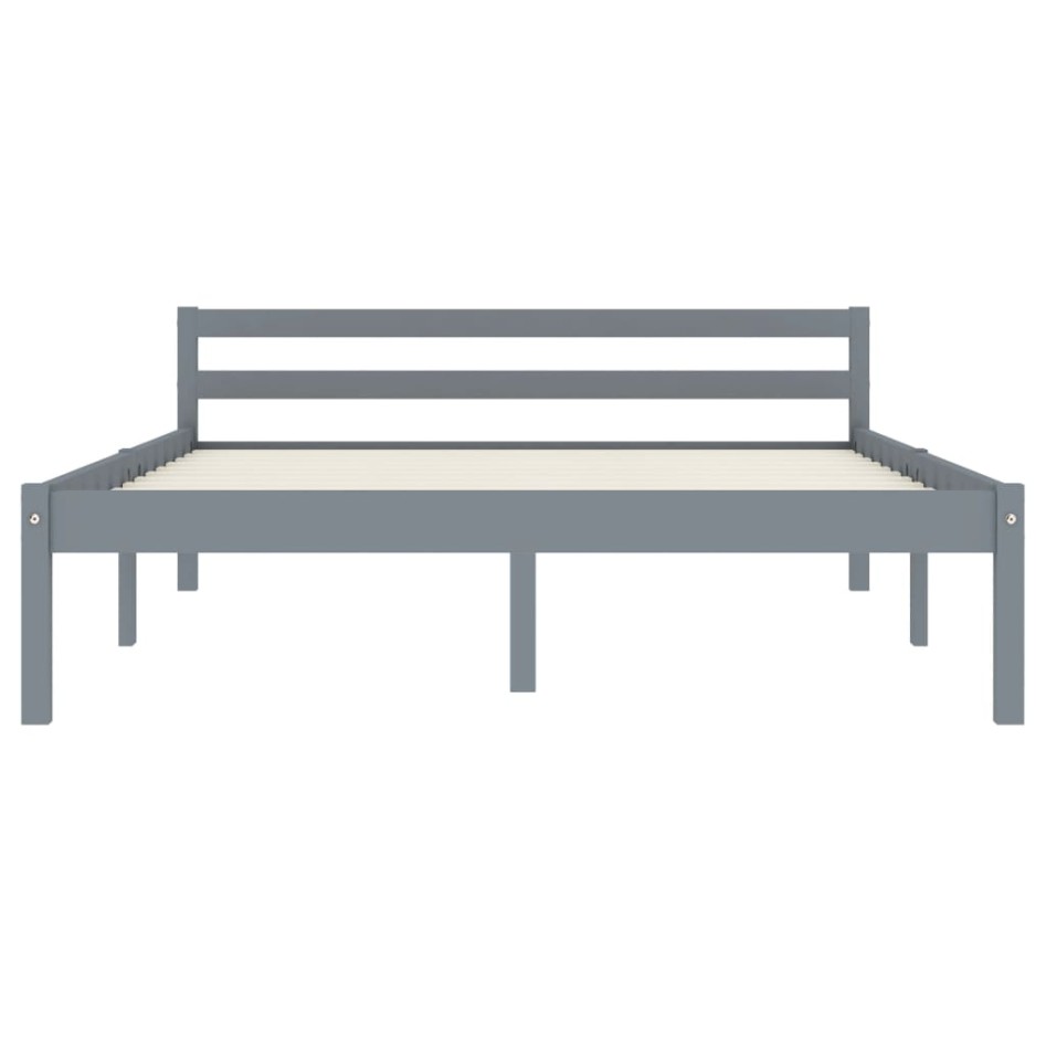 Estructura de cama de madera maciza de pino gris 120x200