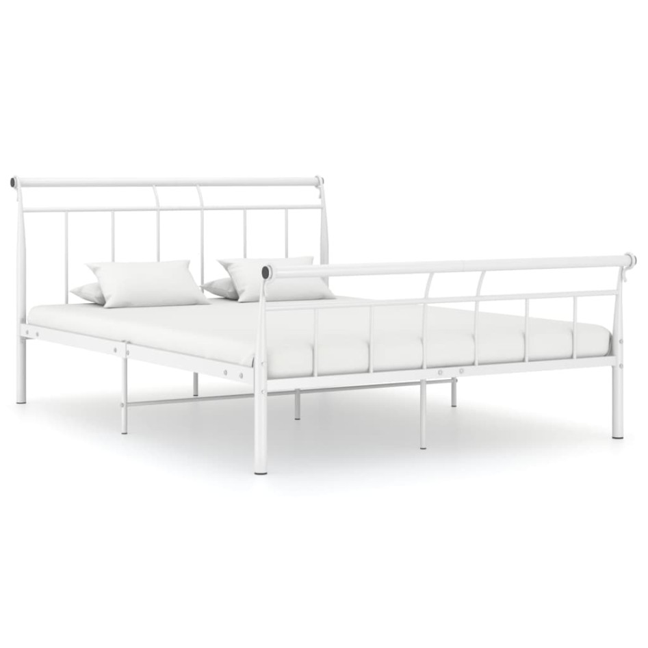 Estructura de cama de metal blanco 140x200