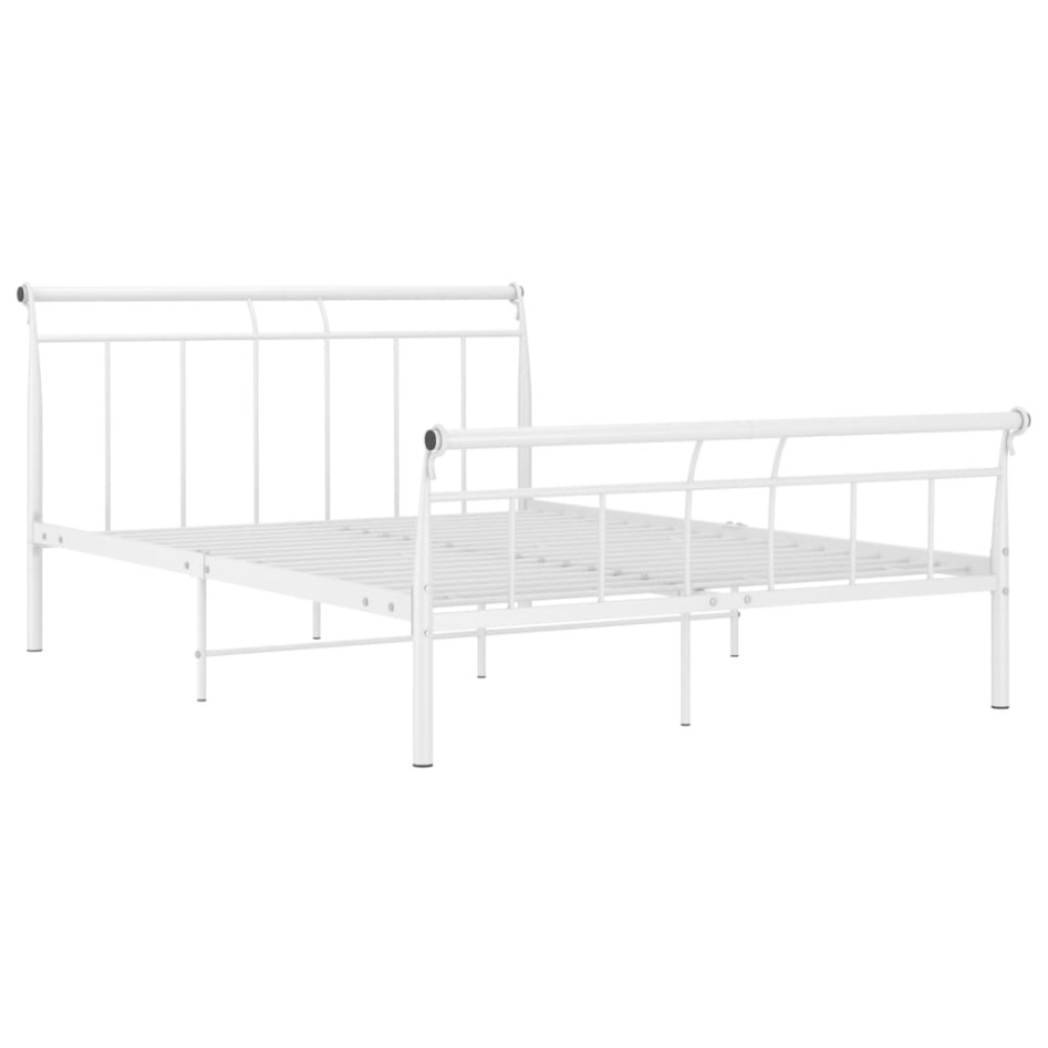 Estructura de cama de metal blanco 140x200