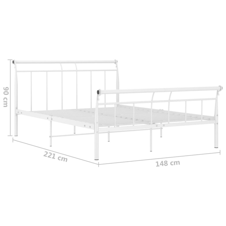 Estructura de cama de metal blanco 140x200
