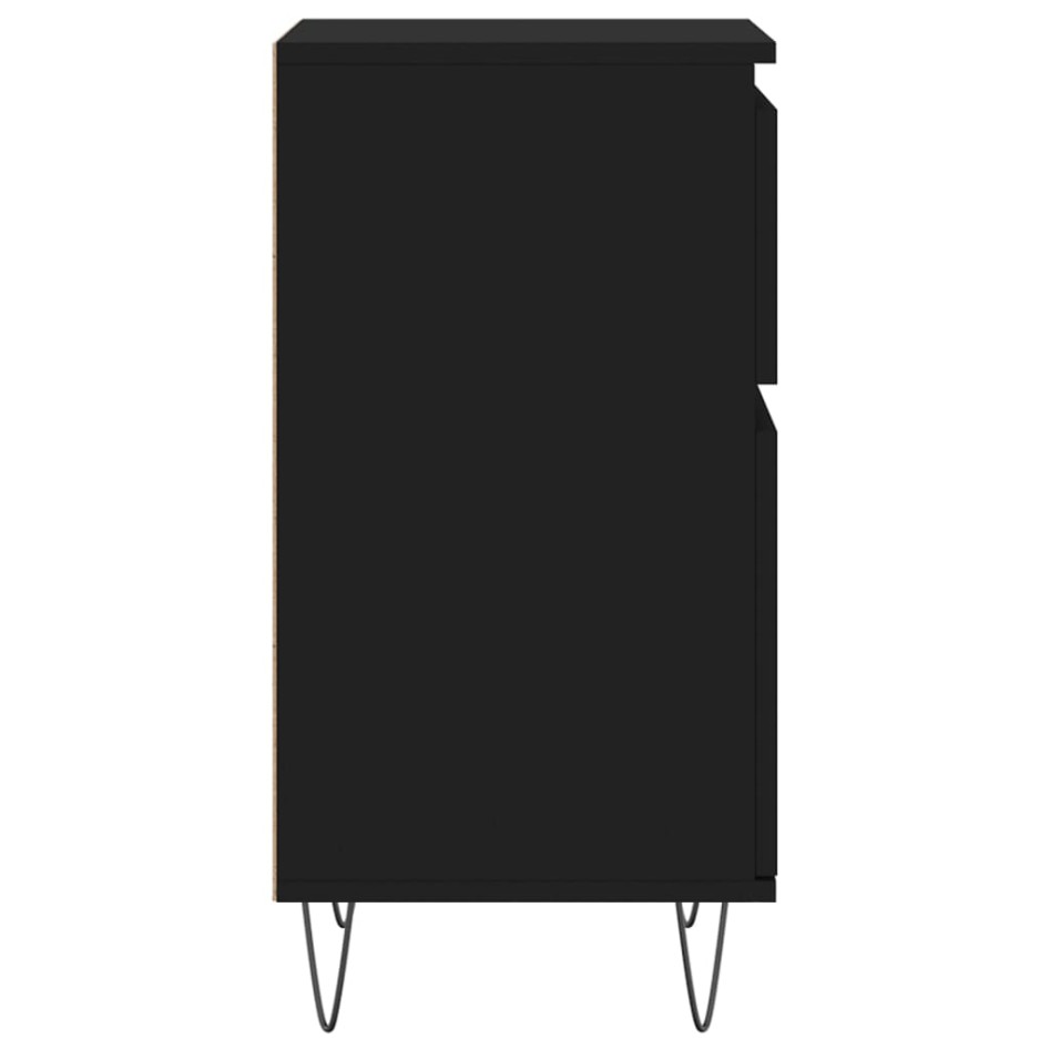 Aparadores 2 uds madera de ingeniería negro 40x35x70