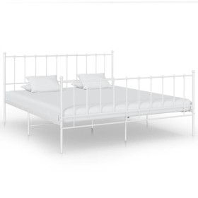 Estructura de cama de metal blanco 180x200