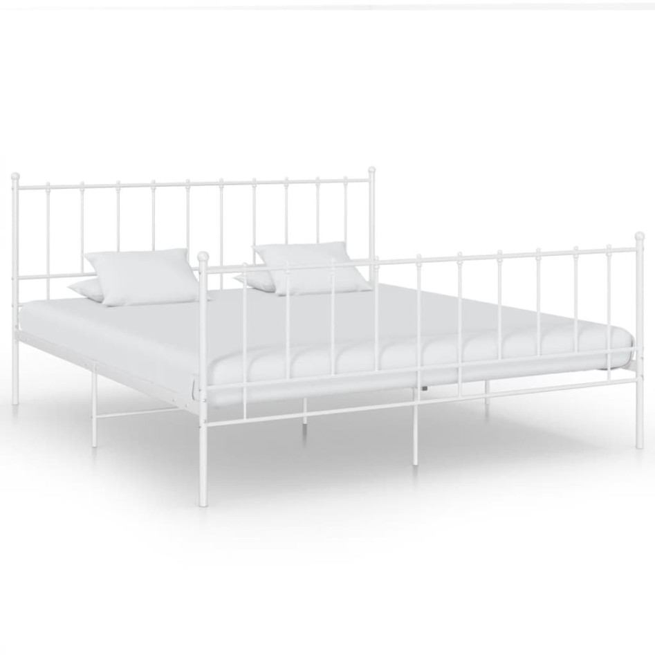 Estructura de cama de metal blanco 180x200