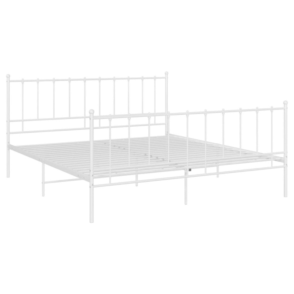 Estructura de cama de metal blanco 180x200