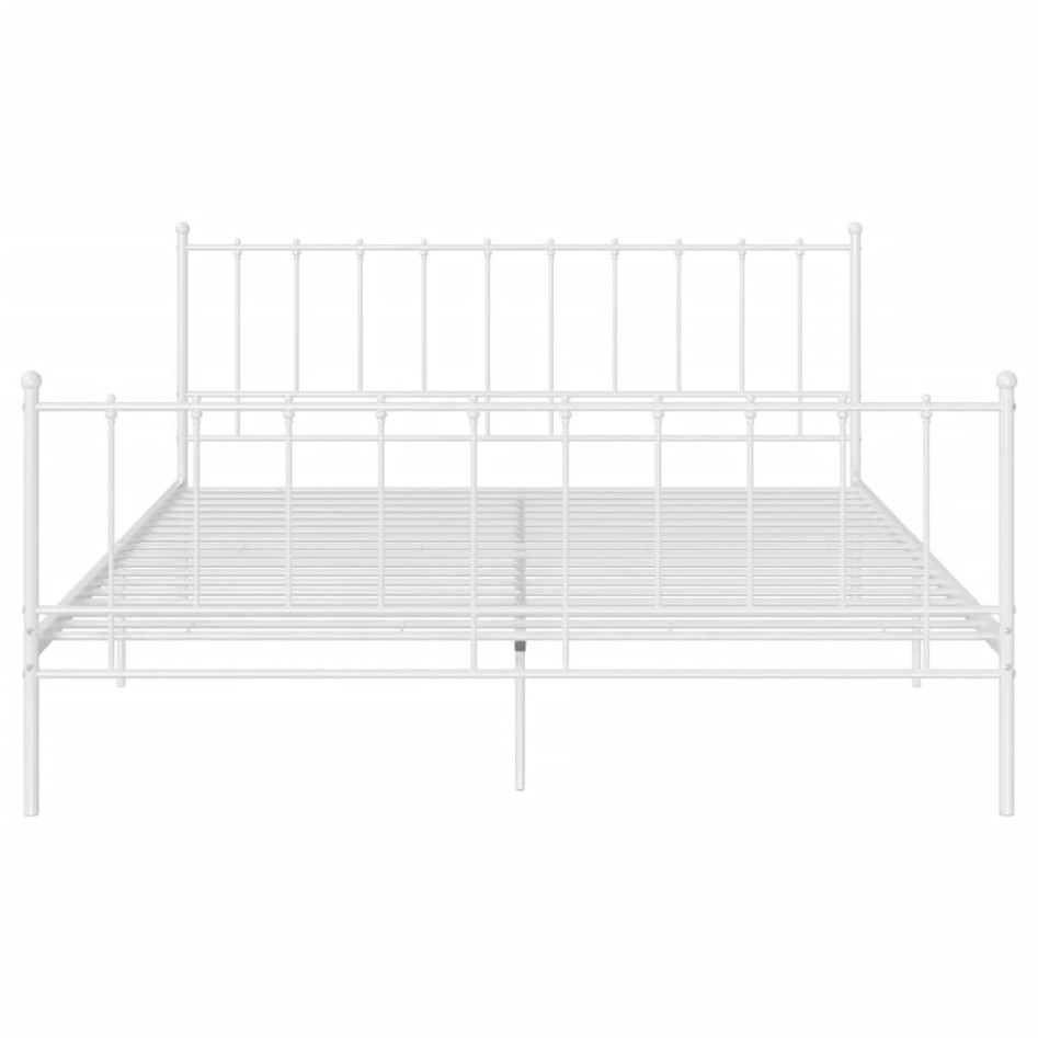 Estructura de cama de metal blanco 180x200