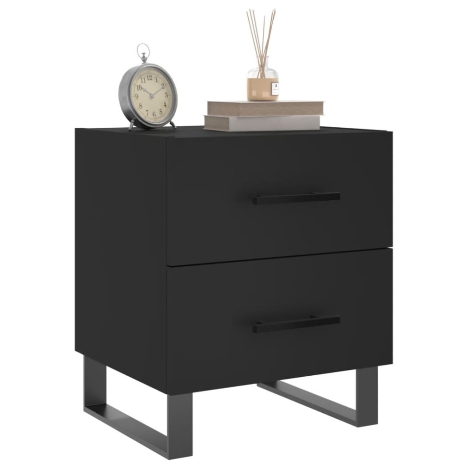 Mesitas de noche 2 uds madera ingeniería negro 40x35x47,5