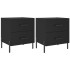 Mesitas de noche 2 uds madera ingeniería negro 40x35x47,5