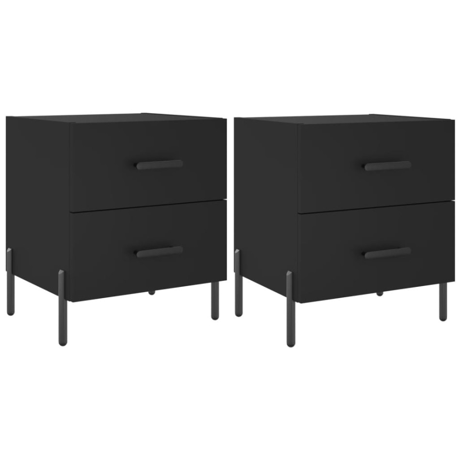 Mesitas de noche 2 uds madera ingeniería negro 40x35x47,5