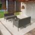 Set de muebles de jardín 5 pzas y cojines ratán sintético