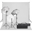 Kit de estudio fotográfico con set de luces y fondo