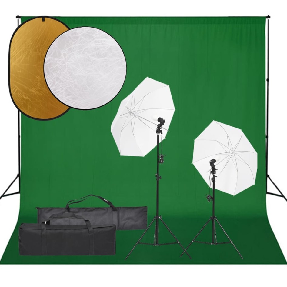 Kit de estudio fotográfico con set de luces, fondo y