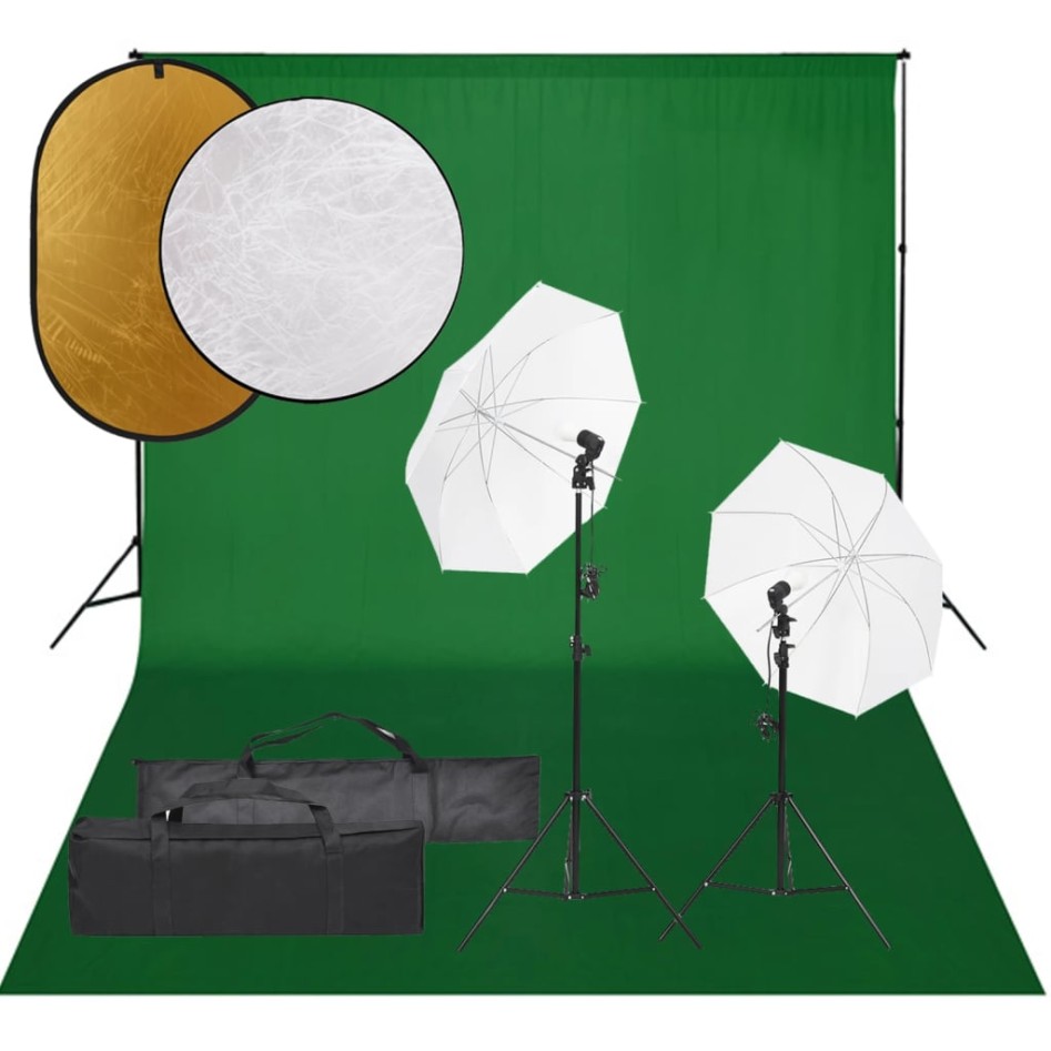 Kit de estudio fotográfico con set de luces, fondo y