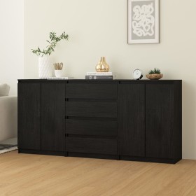 Armario auxiliar 3 unidades madera maciza de pino