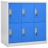 Armarios taquilla 2 uds acero gris claro y azul 90x45x92,5