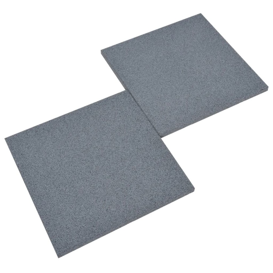 Losetas de goma protección de caídas 12 uds gris 50x50x3