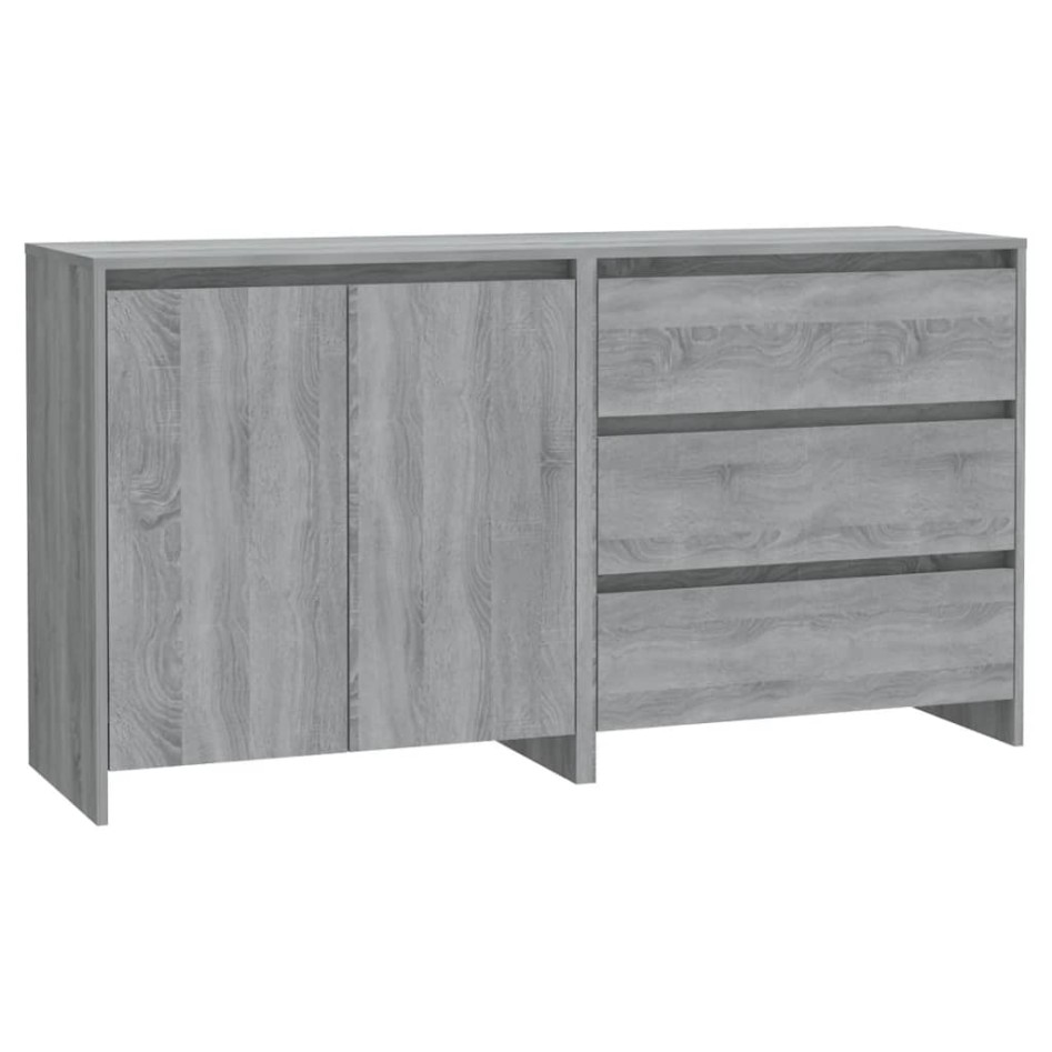 Aparador de 2 piezas madera manufacturada gris