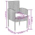 Juego de comedor jardín 3 piezas ratán sintético gris