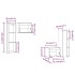Muebles para TV 4 piezas madera maciza de pino marrón