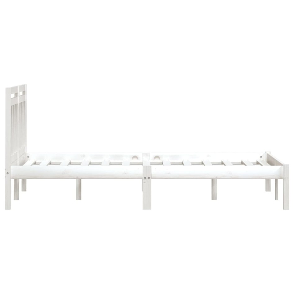 Estructura de cama madera maciza de pino blanco 200x200