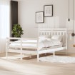 Estructura de cama madera maciza blanca 120x200 cm