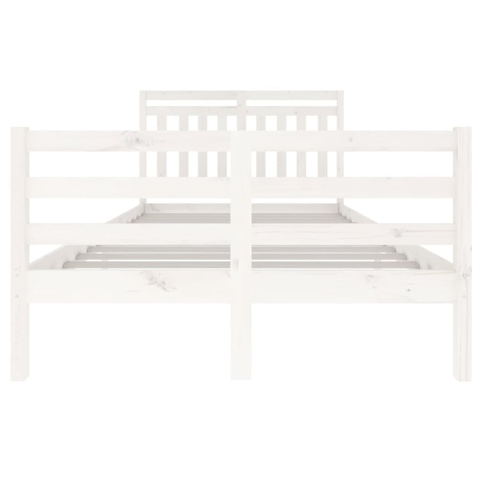 Estructura de cama madera maciza blanca 120x200