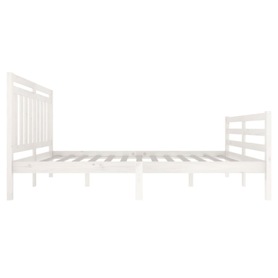 Estructura de cama madera maciza blanca 120x200