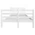 Estructura cama doble pequeña madera maciza blanco 120x190