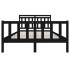 Estructura de cama de madera maciza negra 140x190