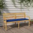 Banco Batavia con cojín azul madera maciza de teca 150