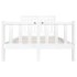 Estructura de cama de madera maciza blanca 120x200