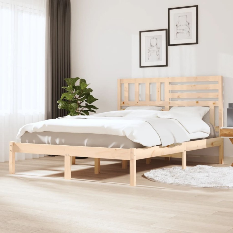 Estructura de cama madera maciza de pino 140x190