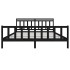 Estructura de cama de madera maciza negra 200x200