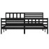 Estructura de cama de madera maciza negro 200x200