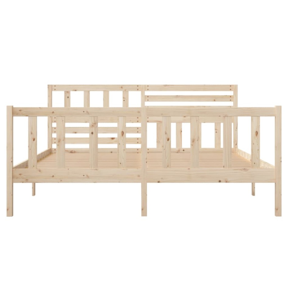 Estructura de cama de madera maciza 140x190