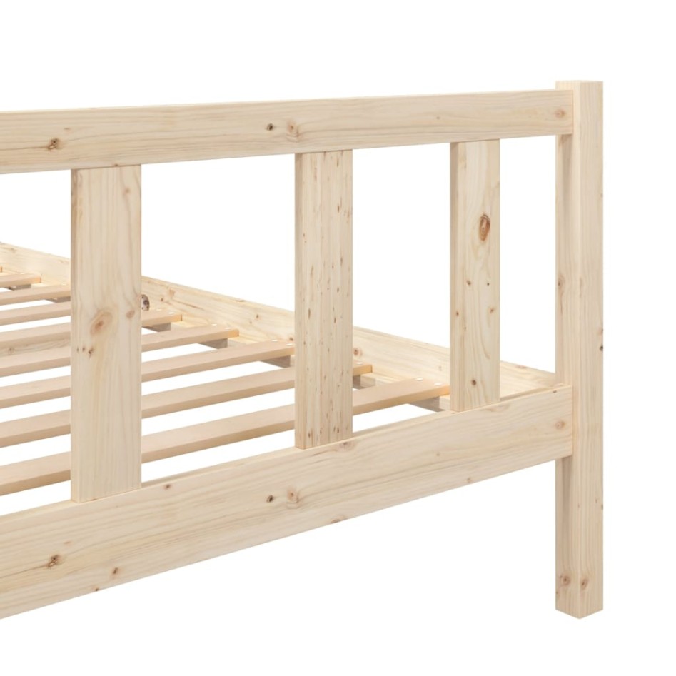 Estructura de cama de madera maciza 140x190