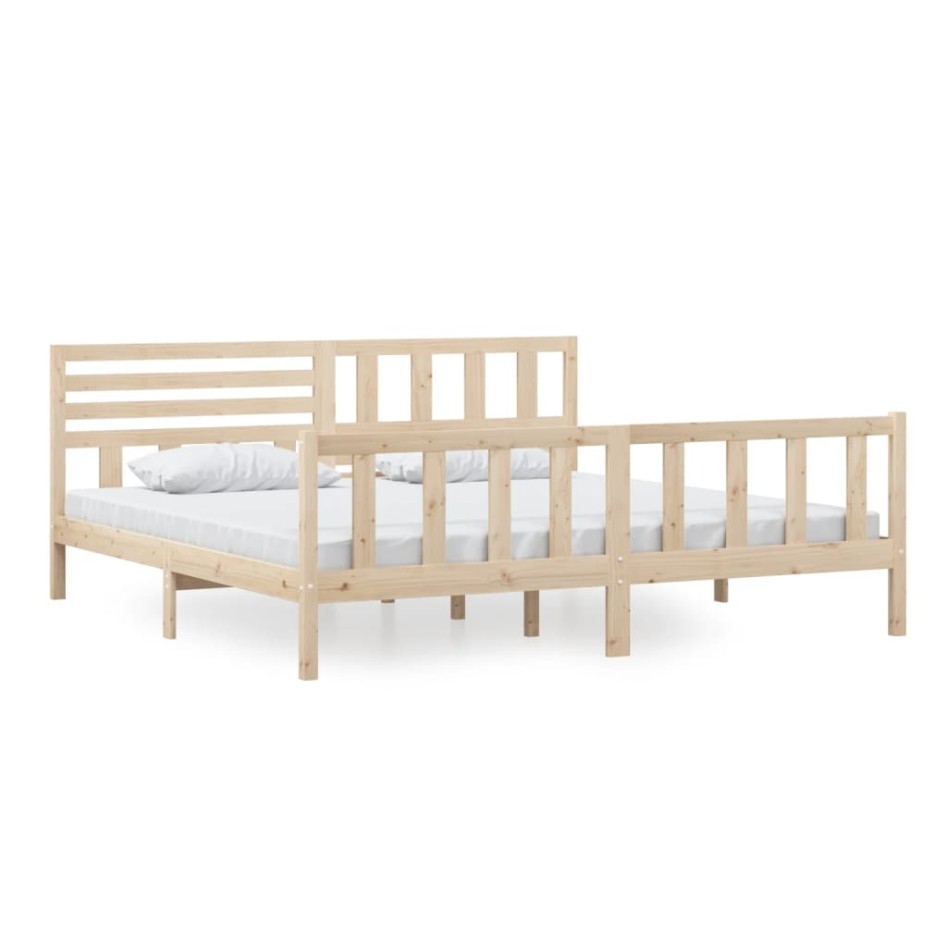 Estructura de cama de madera maciza 200x200