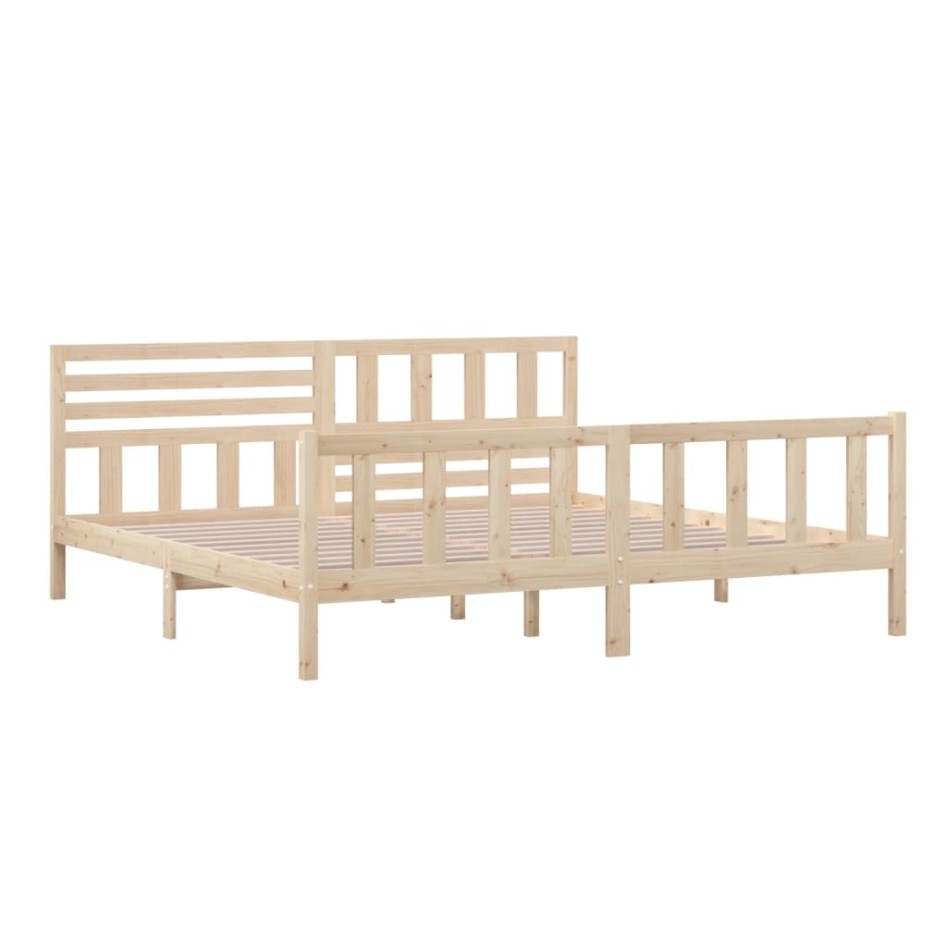 Estructura de cama de madera maciza 200x200