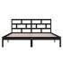 Estructura cama doble pequeña madera maciza negro 120x190